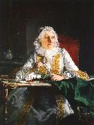 Aved, Jacques-Andre-Joseph Portrait of Mme Crozat oil painting